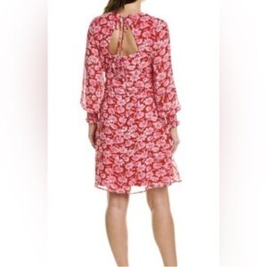Julia Jordon Red Pink Floral Long Sleeve Dress size 2